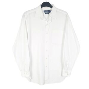 Polo Ralph Lauren Vintage Men's Andrew White Long Sleeve Button Shirt / 16.5-35